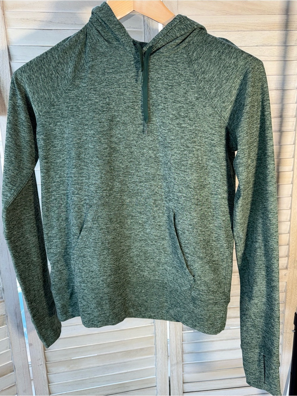 Outdoor Voices CloudKnit Hoodie Heather Green S EUC